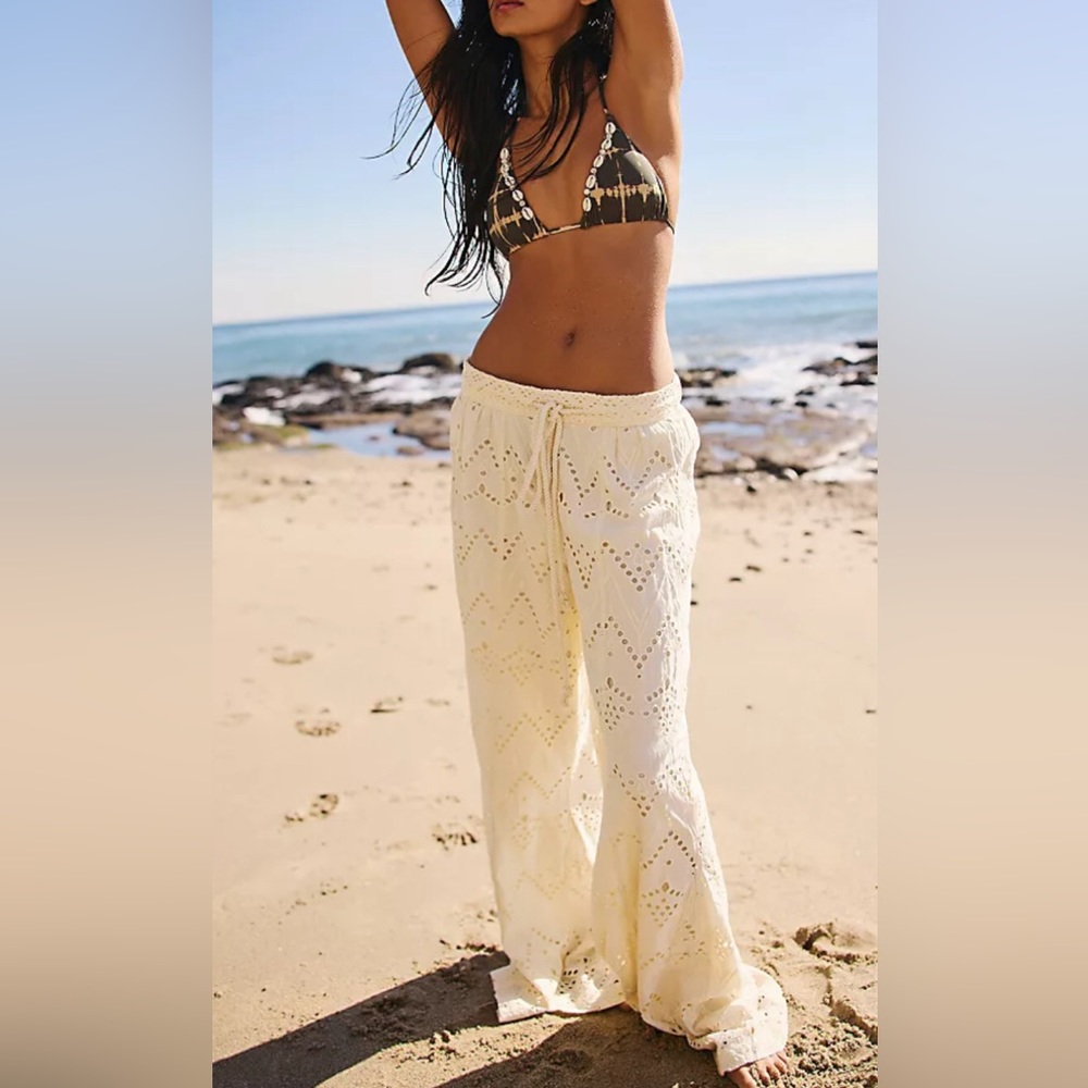 Free People Emma Embroidered Pant XS NWT